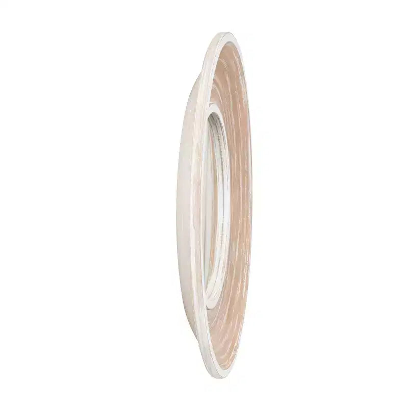 Specchio da parete rotondo in legno da 35" – Finitura bianco lavato