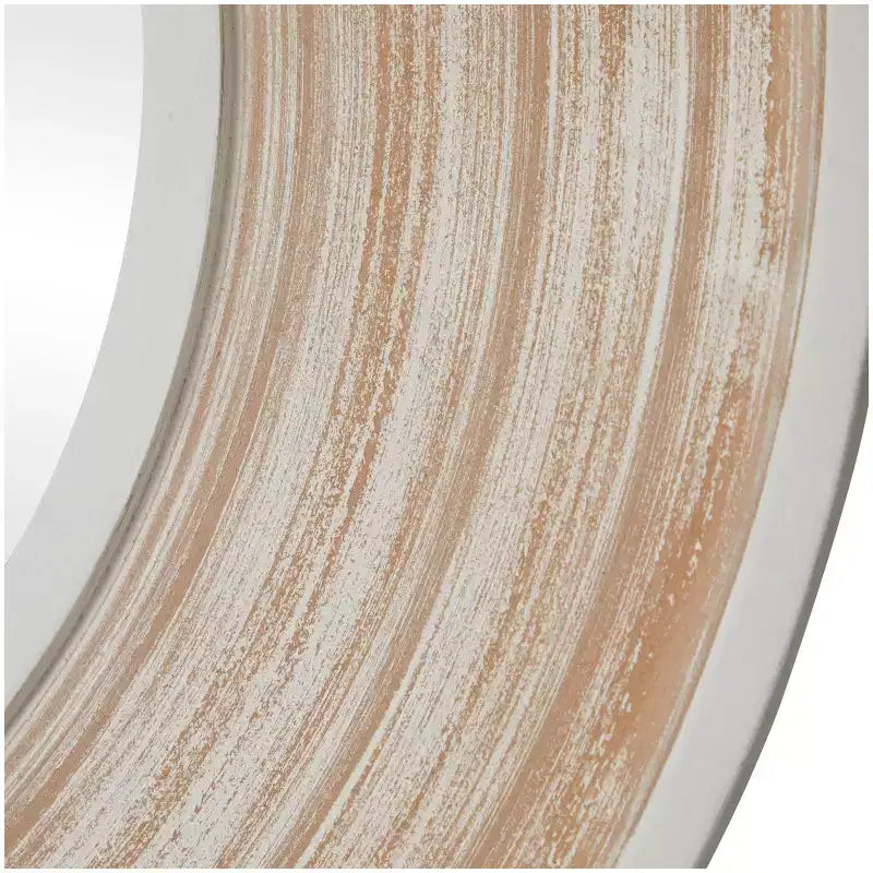 Specchio da parete rotondo in legno da 35" – Finitura bianco lavato