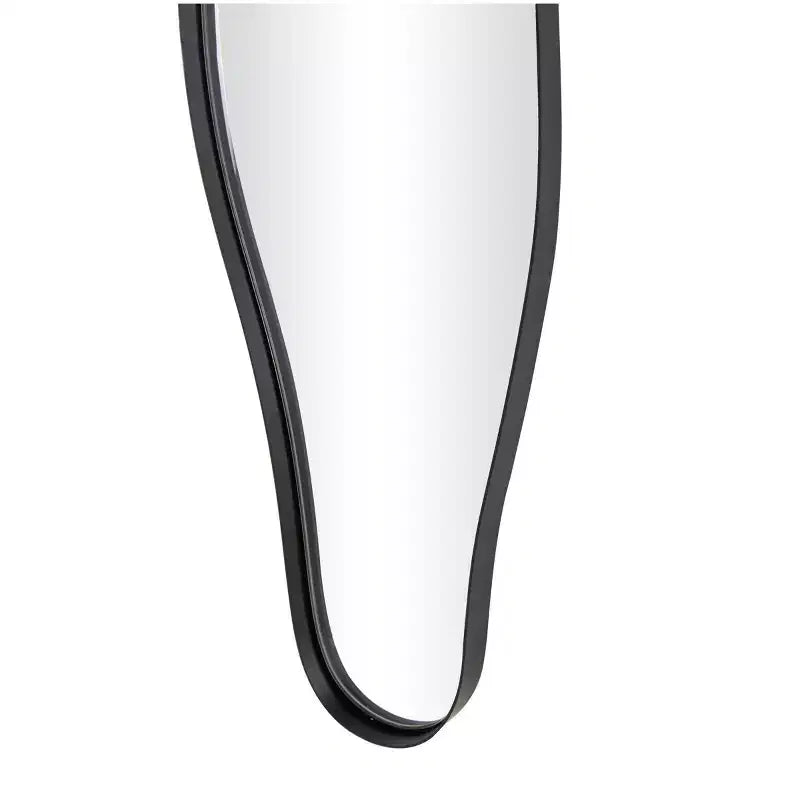 Specchio da parete astratto ondulato in metallo sottile 150 x 30 cm