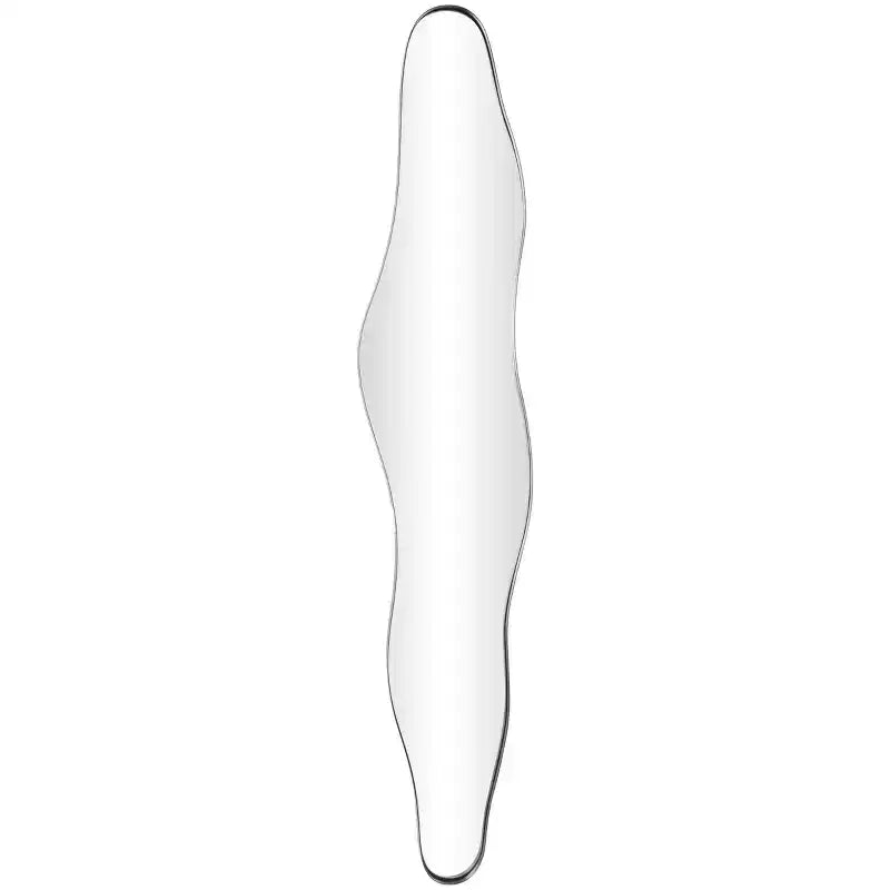Specchio da parete astratto ondulato in metallo sottile 150 x 30 cm