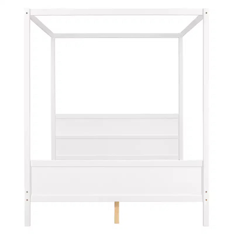 Letto a baldacchino queen size con testiera, pediera e contenitore sotto il letto