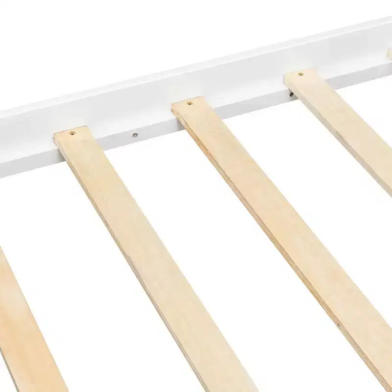 Letto a baldacchino queen size con testiera, pediera e contenitore sotto il letto
