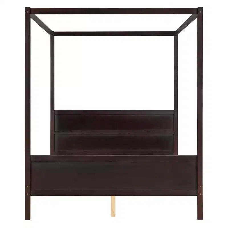Queen Size Canopy Bed with Headboard, Footboard & Under-Bed Storage