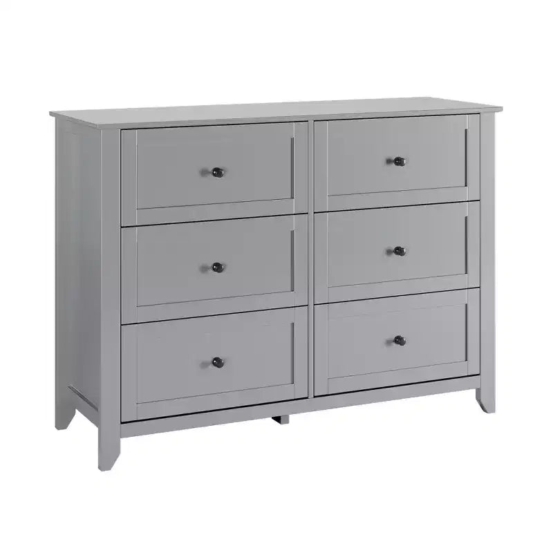 6-Drawer Wood Dresser with Metal Handles – Bedroom & Living Room Storage