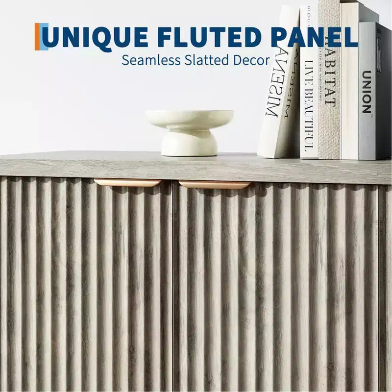 Madia da buffet scanalata con ripiano regolabile e ante contenitore