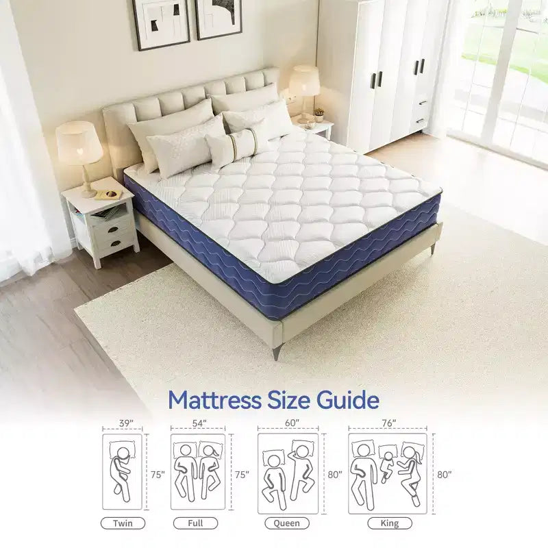 Materasso ibrido in memory foam rinfrescante di media rigidità, confezionato in scatola