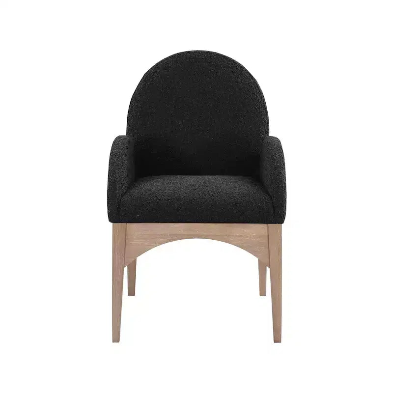 Boucle Fabric Dining Arm Chair