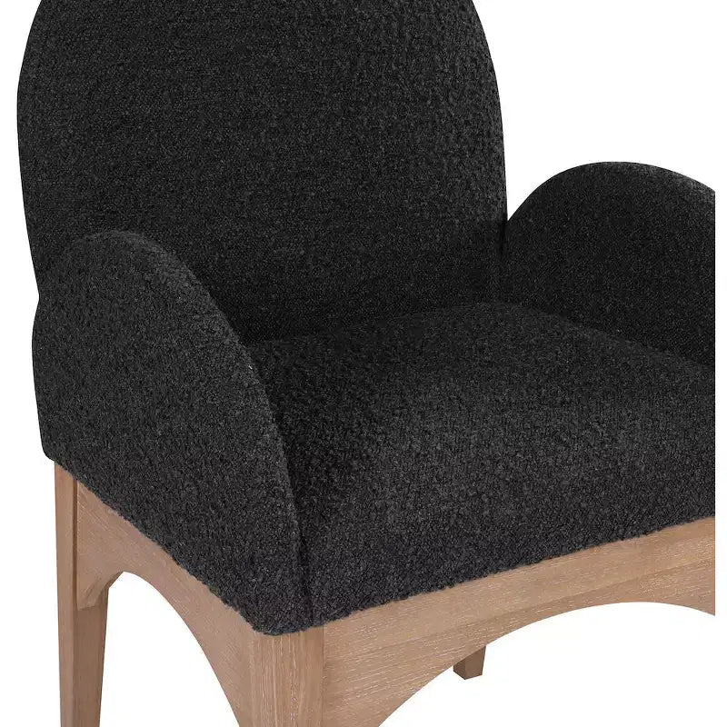 Boucle Fabric Dining Arm Chair