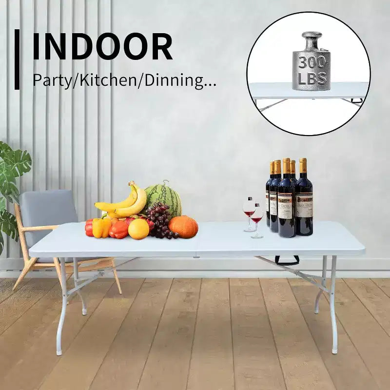 6-Foot Folding Table with Carrying Handle