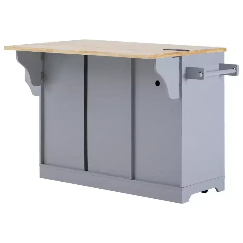 Isola per cucina da 150,6 cm con organizer estraibili, anta a ribalta e vano per la spazzatura