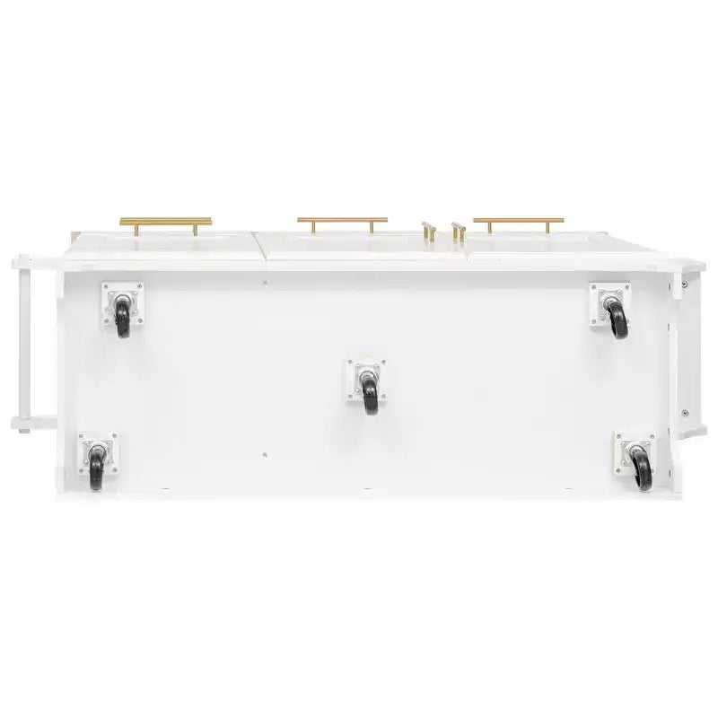 Isola per cucina da 150,6 cm con organizer estraibili, anta a ribalta e vano per la spazzatura