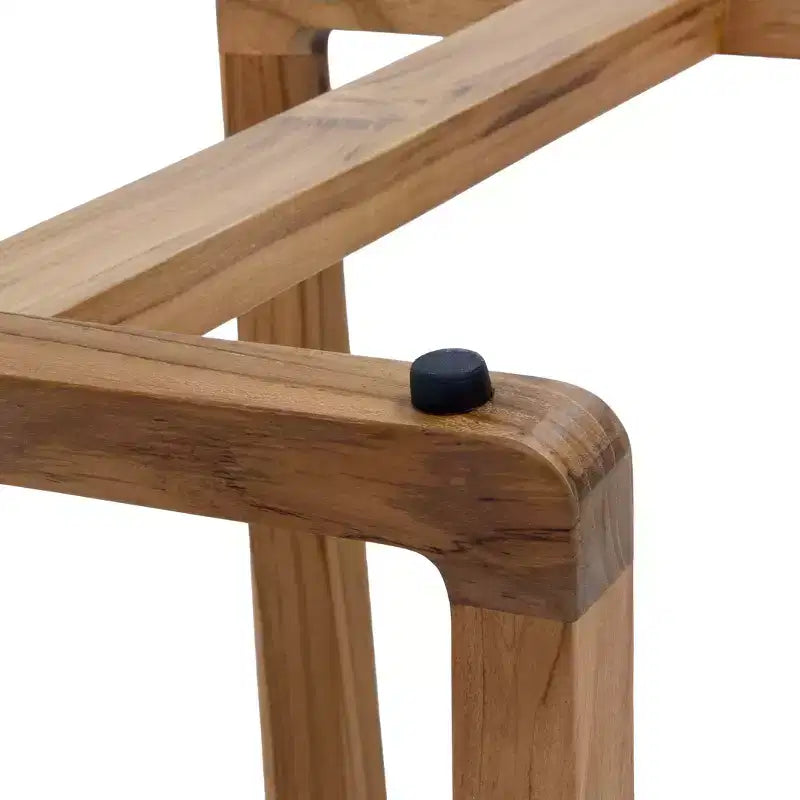 Panca doccia in legno di teak con sedile ergonomico curvo