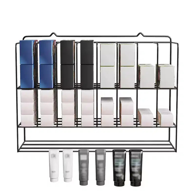 2-Tier Wall-Mounted Hair Dye Tube Organizer Rack