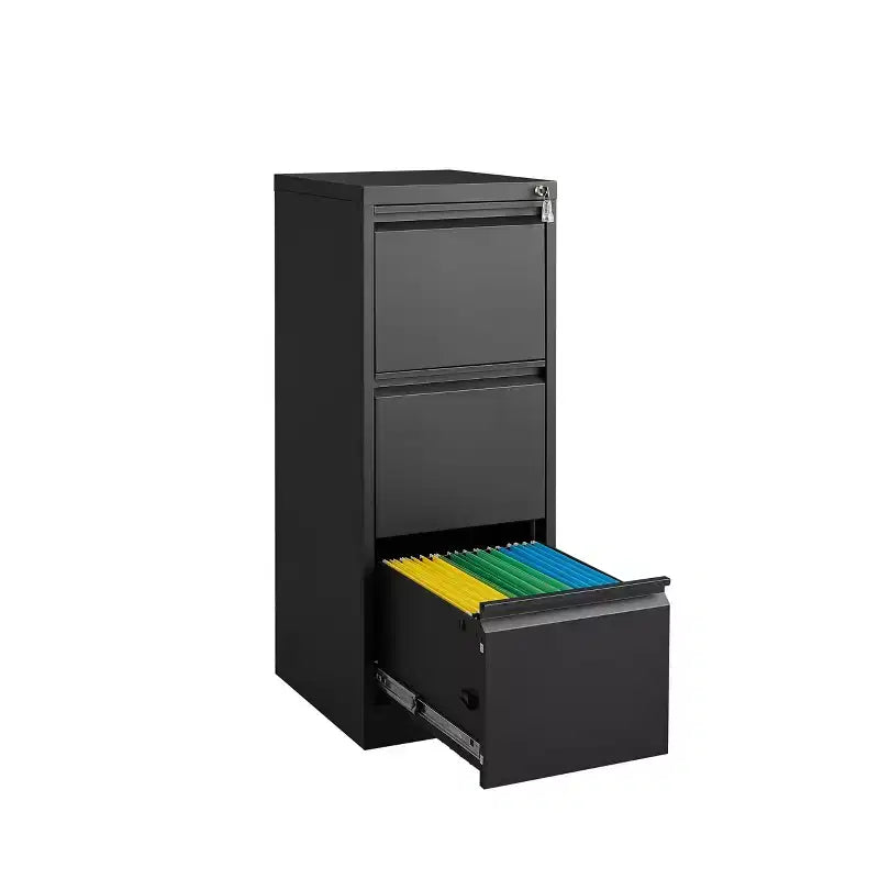 3-Drawer Locking Metal File Cabinet for Home Office