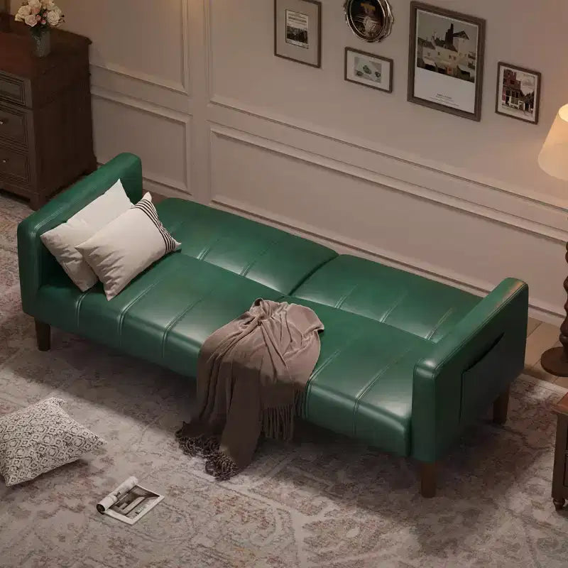 Divano Letto Futon Convertibile da 75 Pollici – Ecopelle, Verde