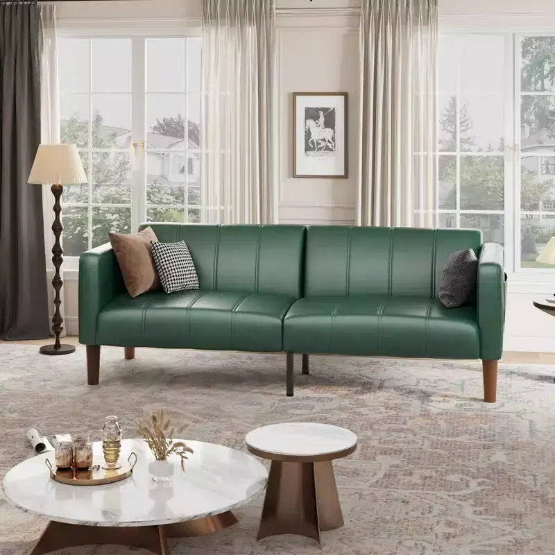 Divano Letto Futon Convertibile da 75 Pollici – Ecopelle, Verde