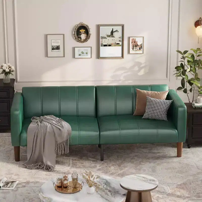 Divano Letto Futon Convertibile da 75 Pollici – Ecopelle, Verde