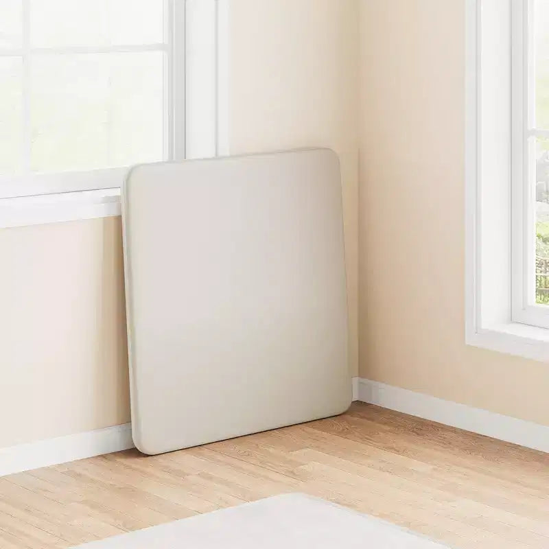 34-Inch Square Folding Table with PU Padded Top and Collapsible Legs
