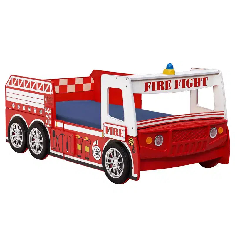 Twin Size Fire Truck Bed with LED Light