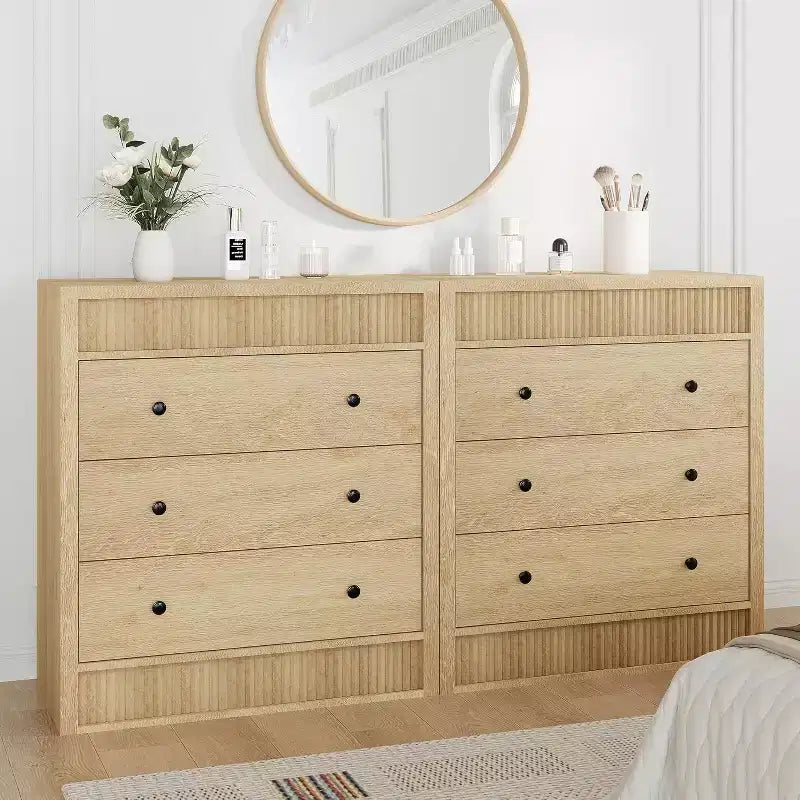 Cassettiera Scanalata con 3 o 5 Cassetti – Comò Largo 80 cm per Camera da Letto, Corridoio e Soggiorno