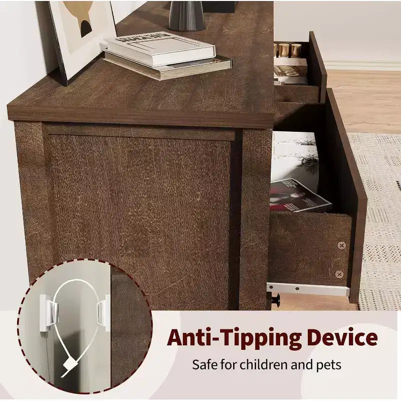 Cassettiera Scanalata con 3 o 5 Cassetti – Comò Largo 80 cm per Camera da Letto, Corridoio e Soggiorno