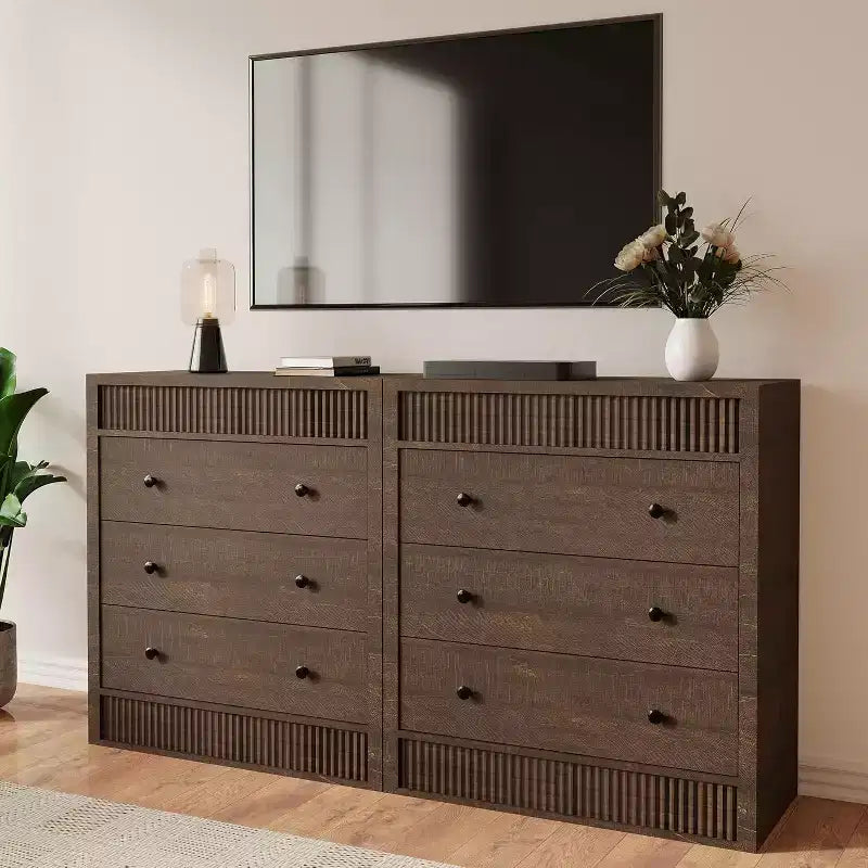 Cassettiera Scanalata con 3 o 5 Cassetti – Comò Largo 80 cm per Camera da Letto, Corridoio e Soggiorno