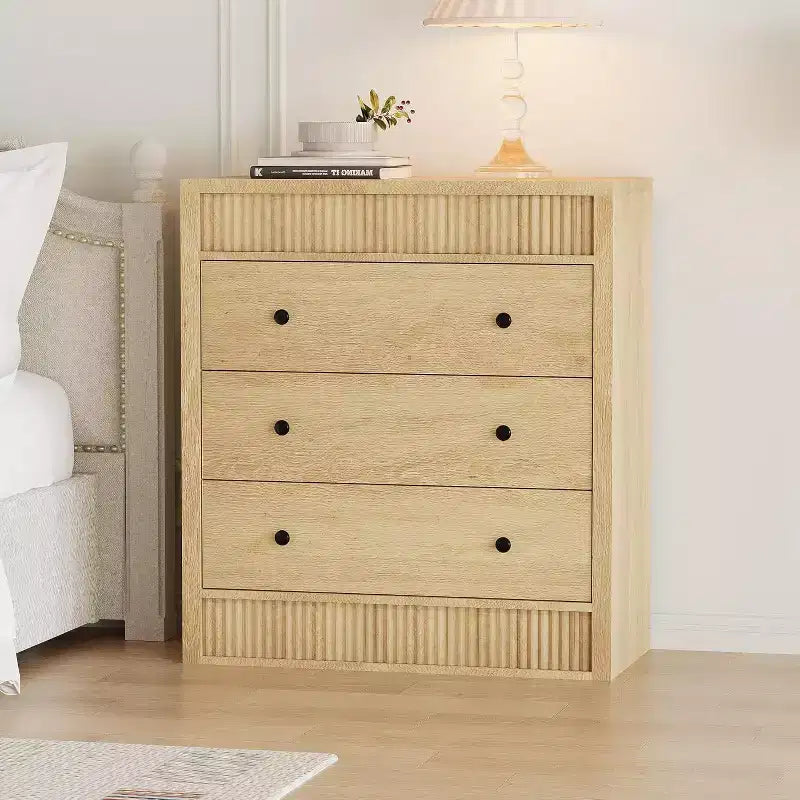 Fluted Dresser with 3 or 5 Drawers – 31.5" Wide Chest of Drawers for Bedroom, Hallway & Living Room