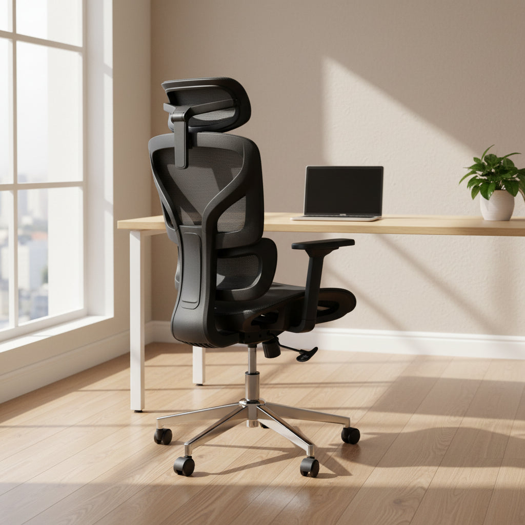 Ergonomic Mesh Office Chair, Lumbar Support, 4D Adjustable Armrests, Recline & Height Adjustment, 360 Swivel, Home Office Chair, Study Gaming Chair
