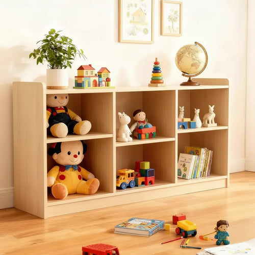 2-Tier Wood Montessori Cabinet for Kids, Toddler Room Book Shelves Toy Organizers & Storage for Kids, Furniture of Classroom, Nursery, Playroom