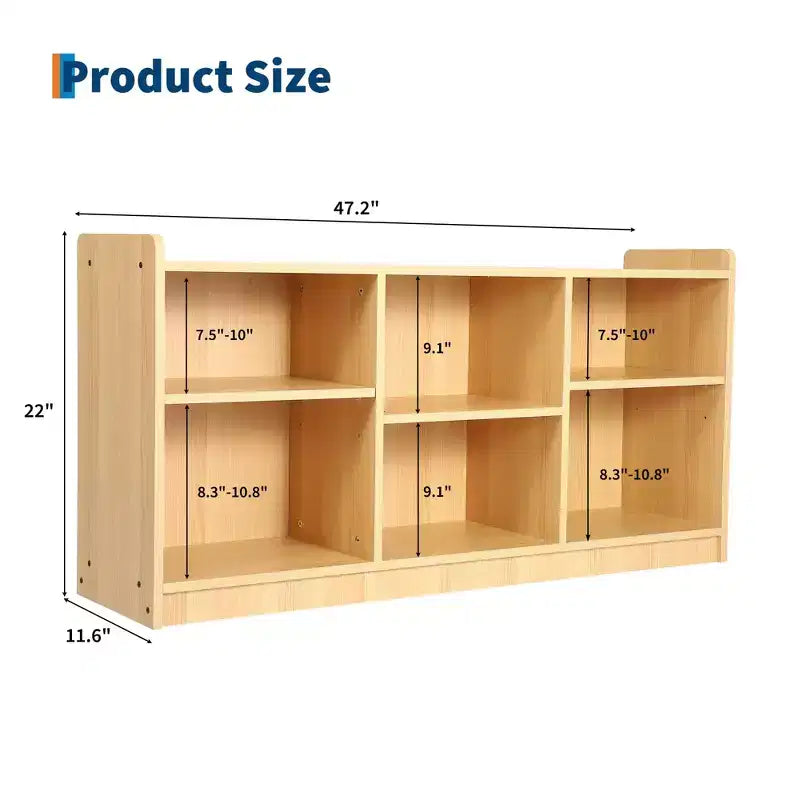 Libreria per bambini a 2 ripiani e organizer per giocattoli
