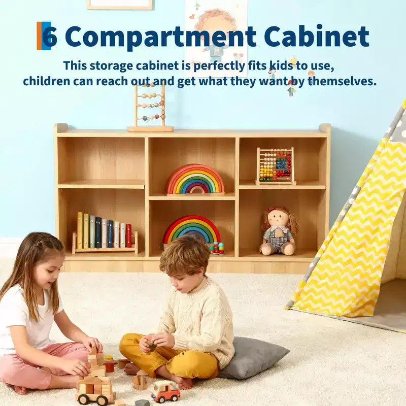 Libreria per bambini a 2 ripiani e organizer per giocattoli