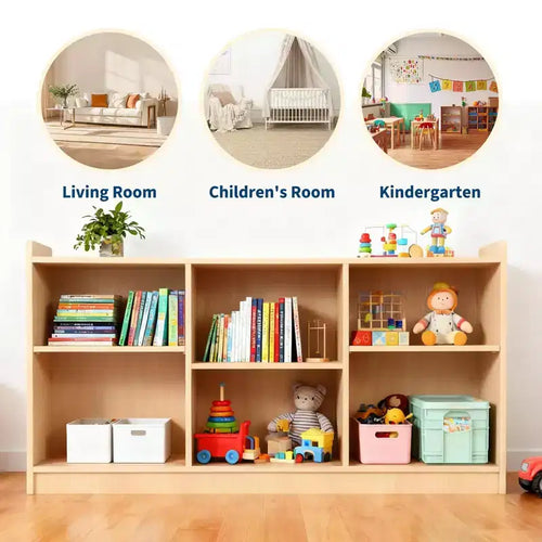 Libreria per bambini a 2 ripiani e organizer per giocattoli