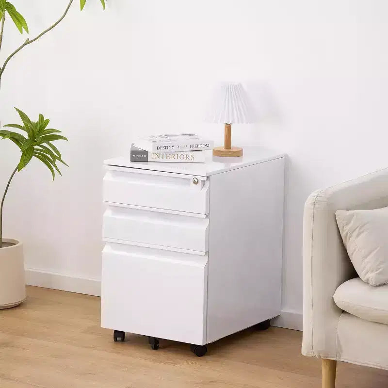 3-Drawer Mobile Filing Cabinet with Lock – Under Desk Rolling Metal File Organizer