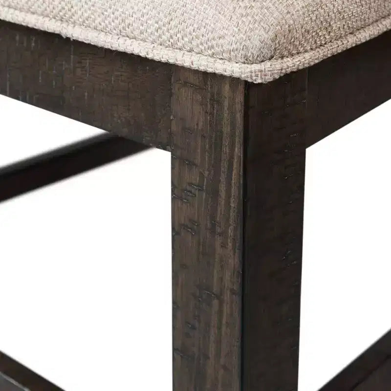 Sedia da pranzo in legno con schienale a volute – Seduta imbottita, finitura noce