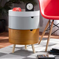 Tavolino Rotondo a 3 Livelli con Contenitore – Stile Moderno di Metà Secolo