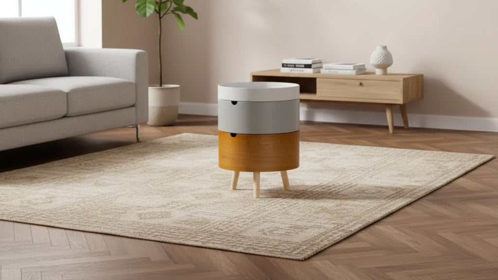 3-Tier Round End Table with Storage – Mid-Century Modern Style
