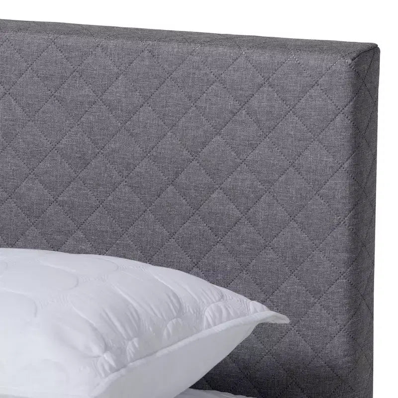 Letto a piattaforma imbottito King Size – Grigio