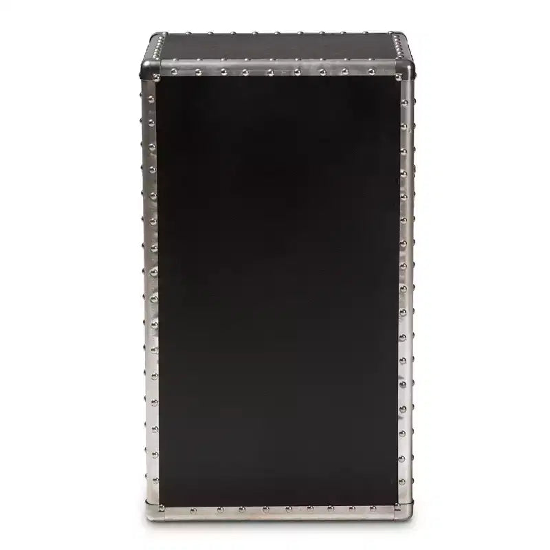 Mobiletto con decorazioni floreali in metallo con cassetto e anta – Argento