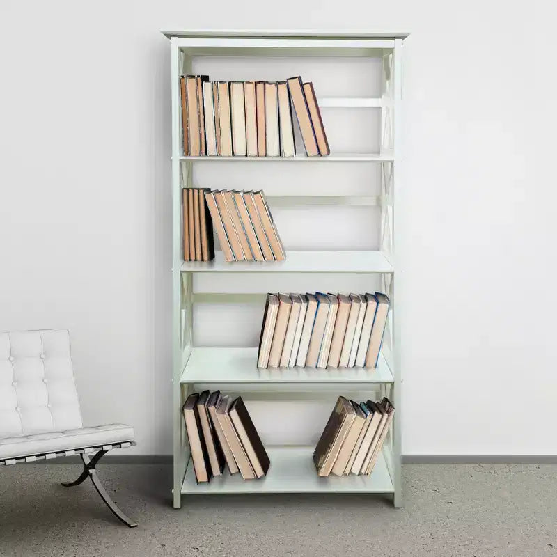 Libreria a 5 ripiani con design a X