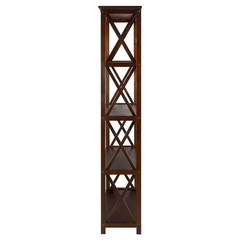 Libreria a 5 ripiani con design a X