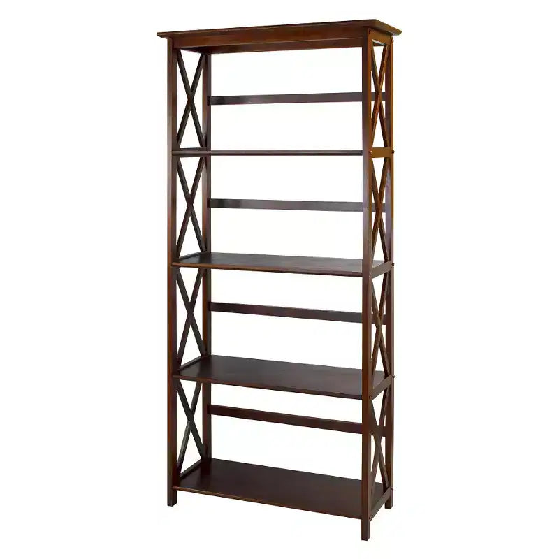 Libreria a 5 ripiani con design a X
