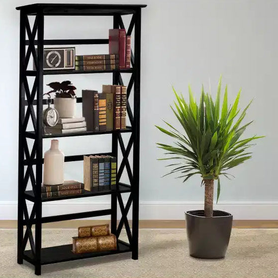 5-Shelf Bookcase with X-Design