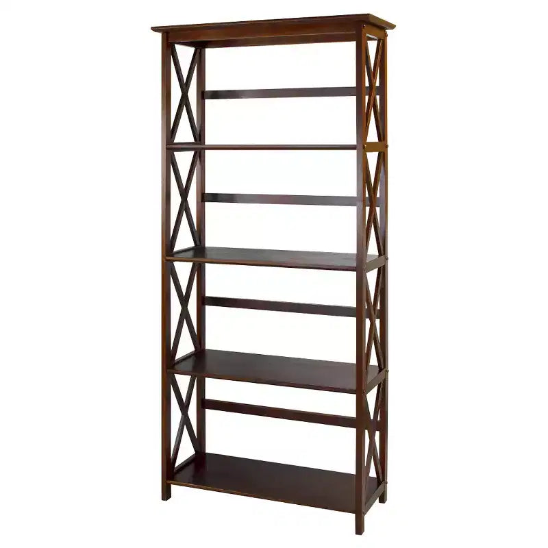 5-Shelf Bookcase with X-Design