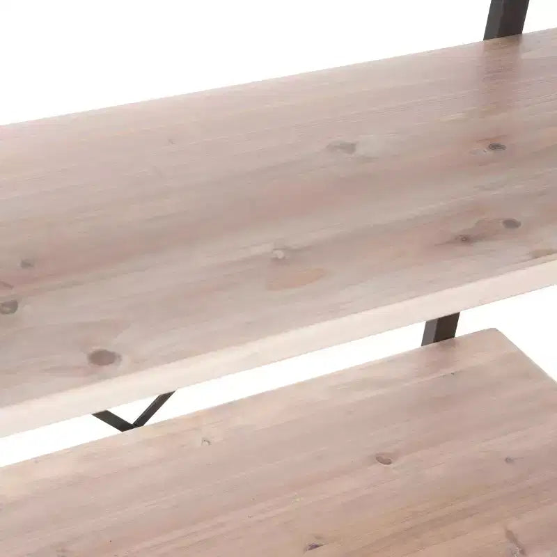 5-Shelf Fir Wood Etagere Bookshelf