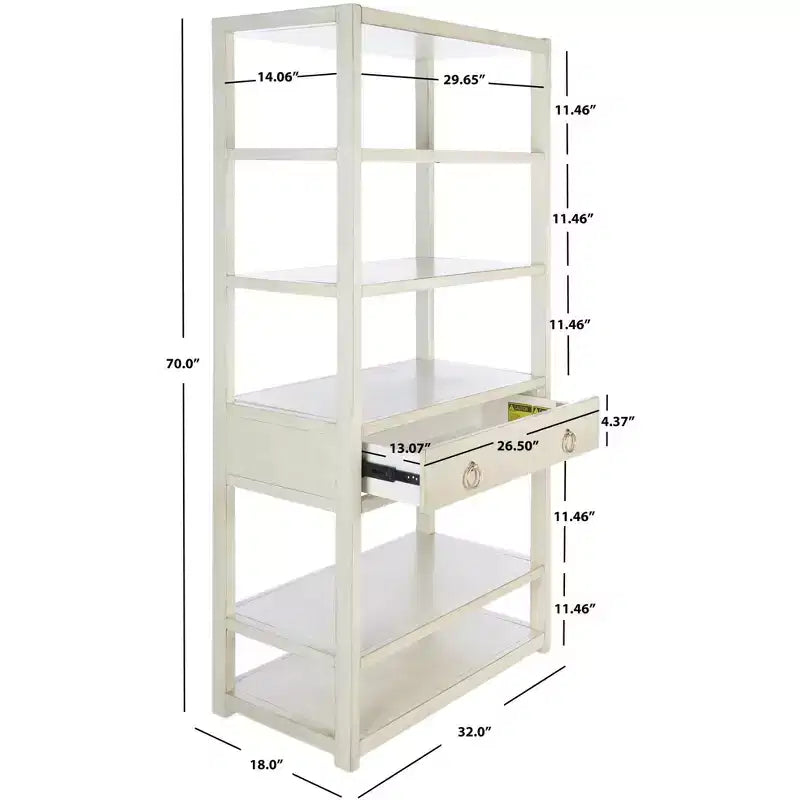 1 Drawer 5-Shelf Etagere Bookcase