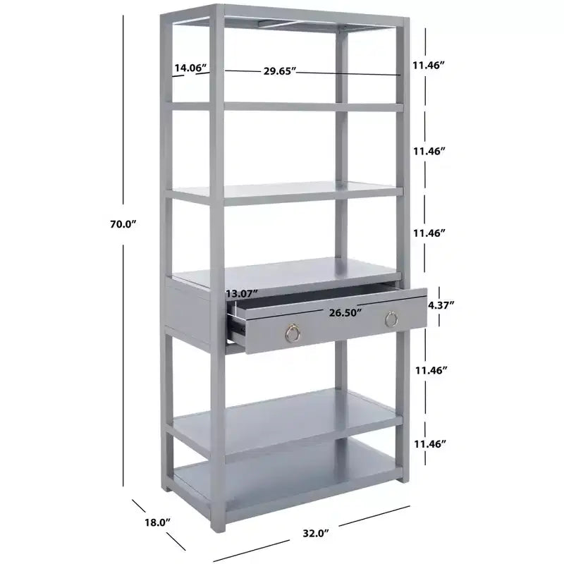 1 Drawer 5-Shelf Etagere Bookcase