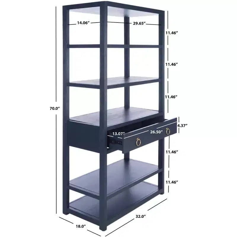 1 Drawer 5-Shelf Etagere Bookcase