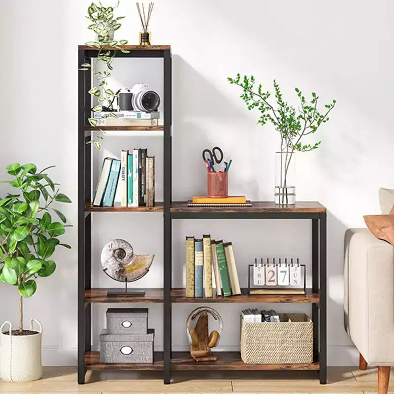 5-Tier Bookshelf with Metal Frame