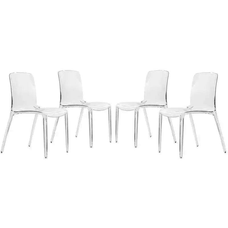 LeisureMod Murray Waterfall Edge Design Acrylic Dining Chair with Sleek Molded Seat, Modern Style for Kitchen, Dining Room, Office, Lounge, or Cafe