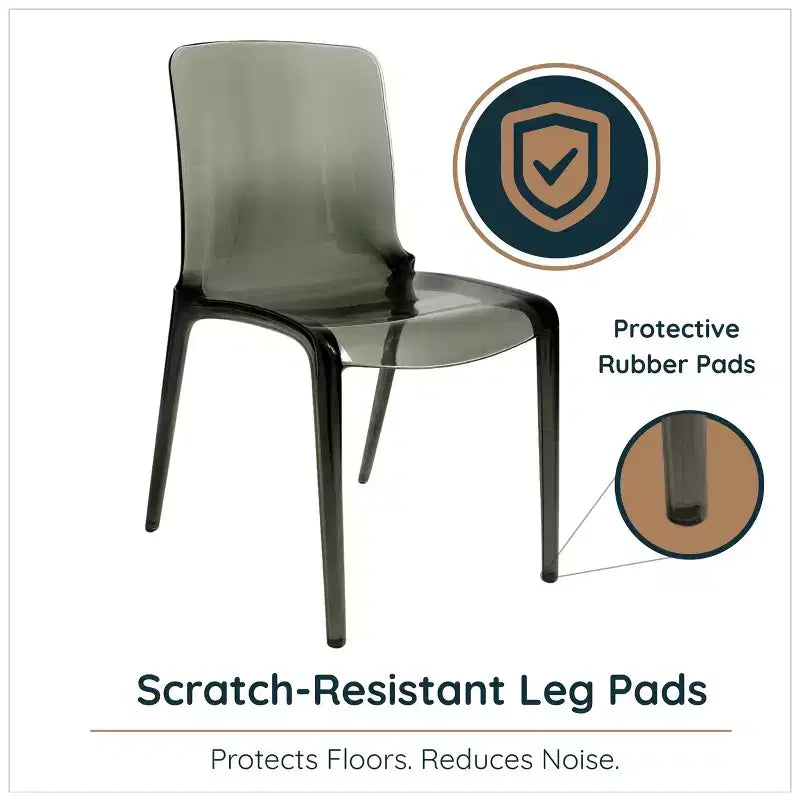 LeisureMod Murray Sedia da Pranzo in Acrilico con Bordo a Cascata e Sedile Modellato Elegante, Stile Moderno per Cucina, Sala da Pranzo, Ufficio, Lounge o Bar